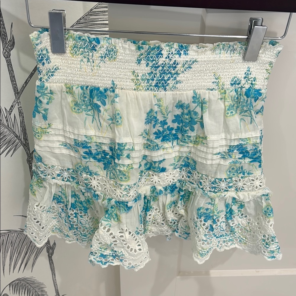 LoveShack Fancy Floral Lace CottonMini Skirt